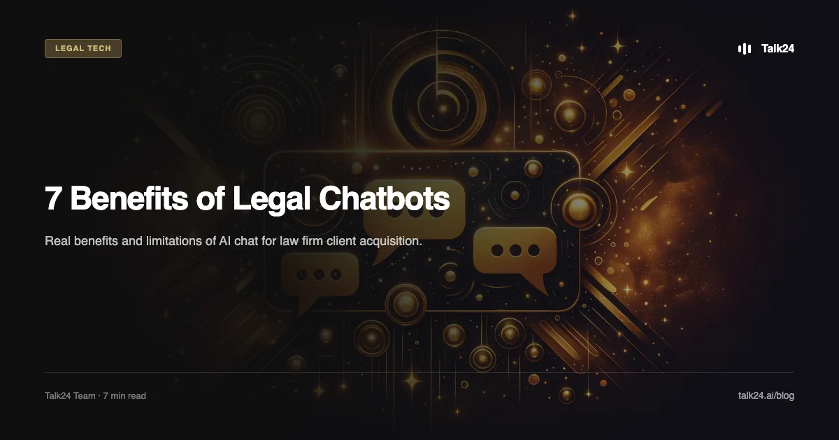 7 Benefits of Legal Chatbots for Law Firms in 2026